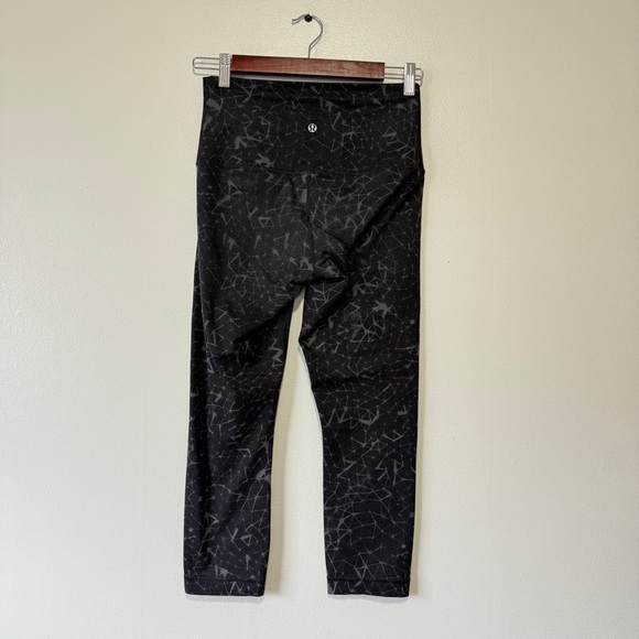 Lululemon Size 6 Wunder Under Pant Leggings Black Star Crushed Coal Pull On - Picture 2 of 5